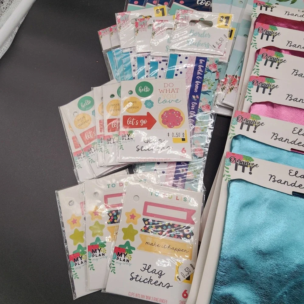 My Plan Multicolor Floral Planner Bundle Binders Stickers Pouches Stationery
